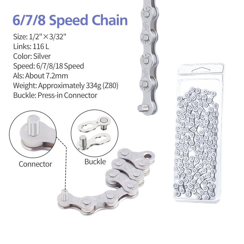 Ruby Q Bike Chain, 6/7/8 Speed Chain, for Road Mountain Racing Cycling - Image 5